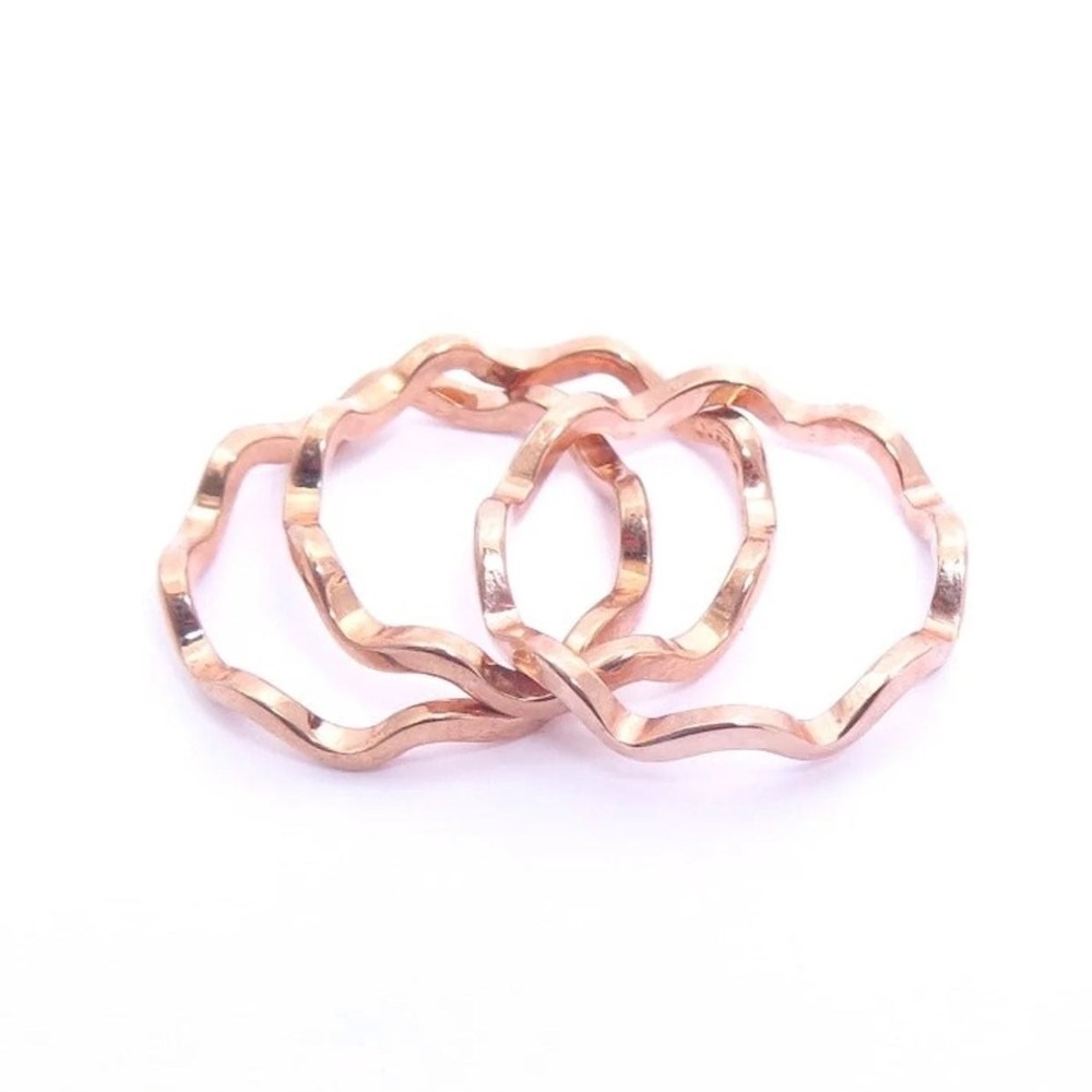 Vintage‎ 14K GE Rose Gold Stackable Rings Size 6.5